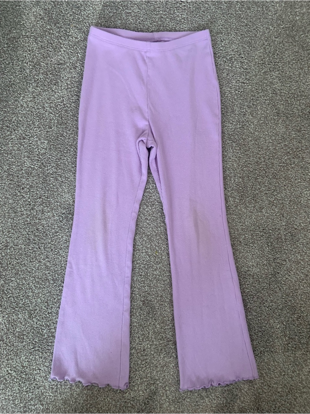 okie dokie Lilac Ribbed Flare Leggings